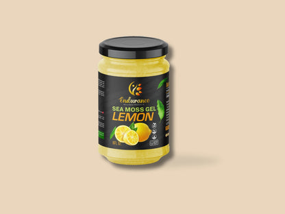 Front of Lemon Sea Moss Gel jar by Endurance Wellness Products