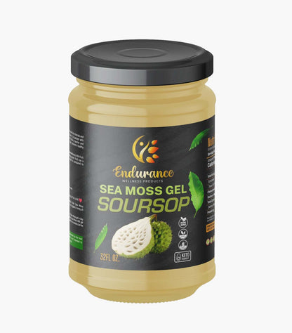 Endurance Wellness Products 16 oz Soursop Sea Moss Gel with Honey jar showing the front label on a white background