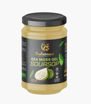 Front view of Endurance Wellness Products Soursop Sea Moss Gel with Honey 16 oz jar on a white background