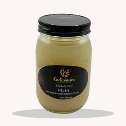 Front view of Endurance Wellness Products Plain Sea Moss Gel 16 oz jar on a white background